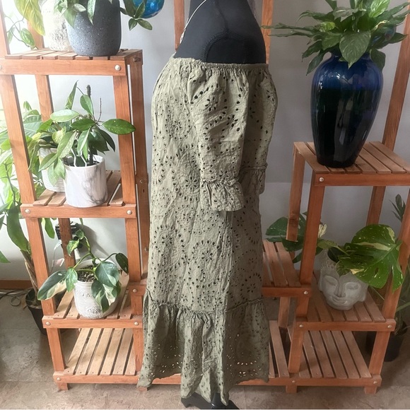 Valentina Naldi Eyelet NWT 100% Cotton Lined Midi Boho Dress/ Made in Italy - Picture 4 of 9